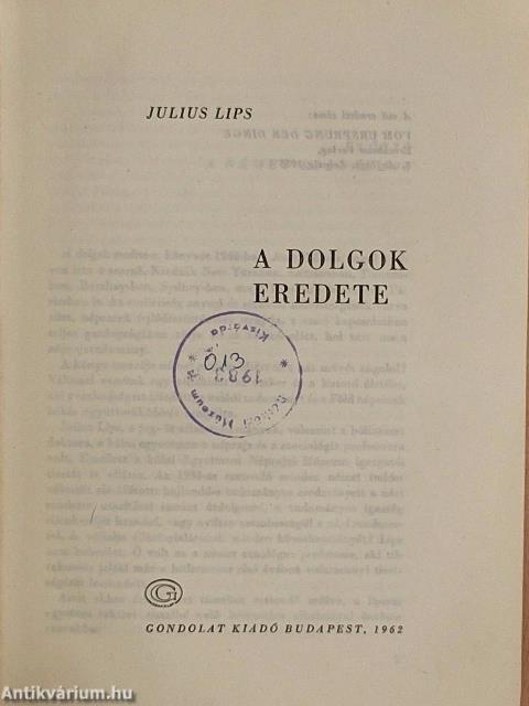 A dolgok eredete