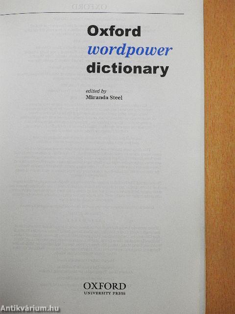 Oxford Wordpower Dictionary