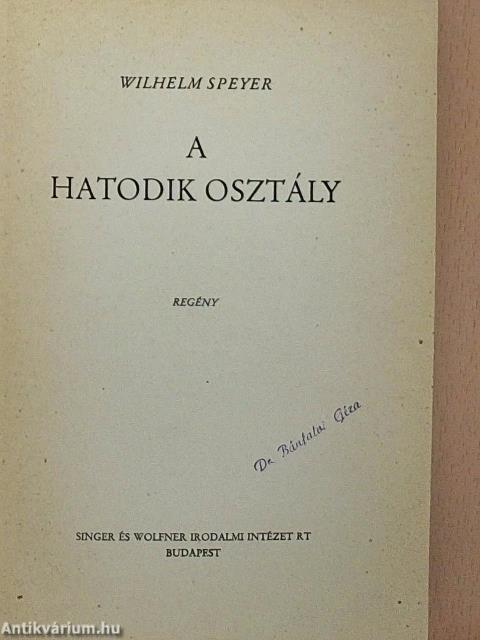 A hatodik osztály