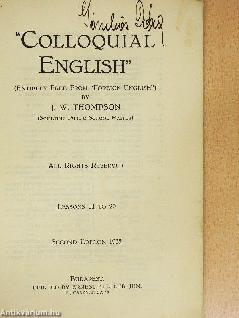 "Colloquial English" 11-20