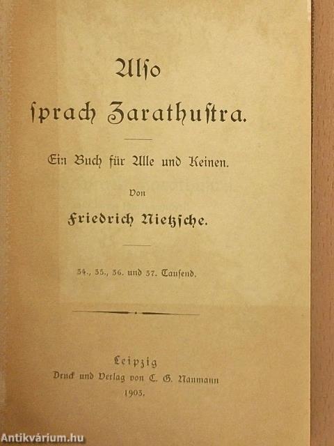 Also sprach Zarathustra (gótbetűs)