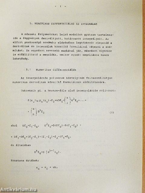 Matematika - Numerikus módszerek II.