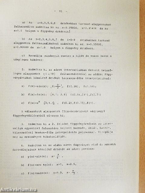 Matematika - Numerikus módszerek II.