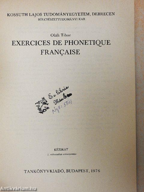Exercices de phonetique francaise