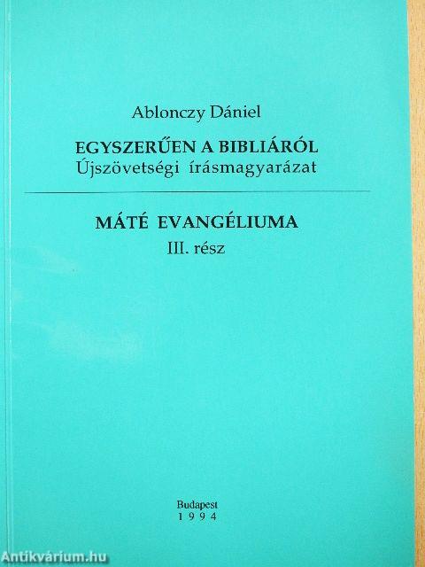 Máté evangéliuma III.