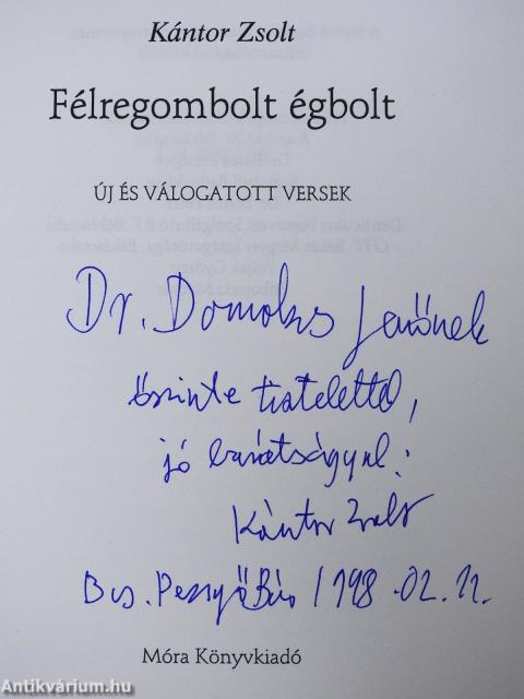 Félregombolt égbolt (dedikált példány)