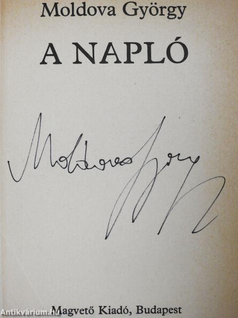 A napló (aláírt példány)