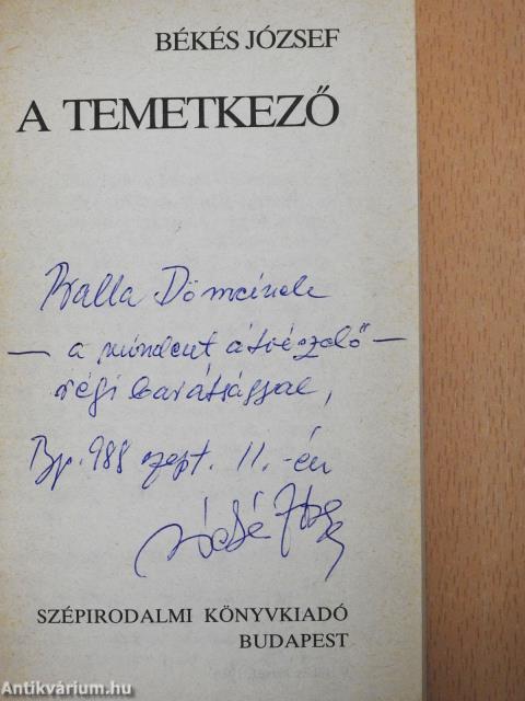 A temetkező (dedikált példány)