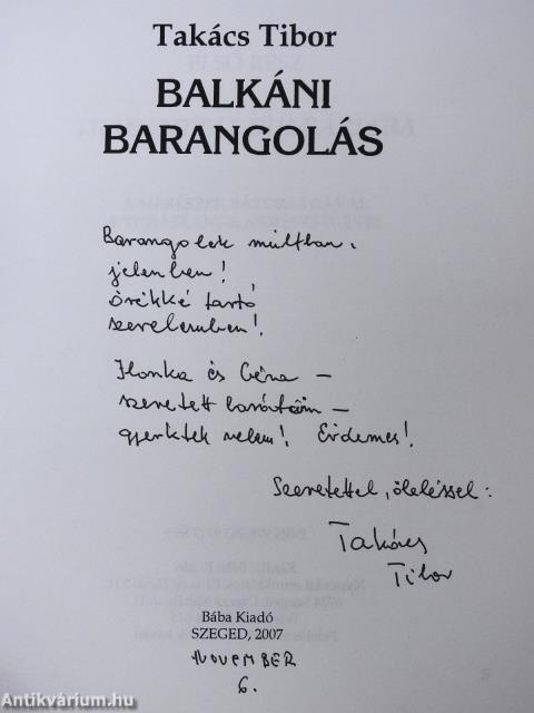 Balkáni barangolás (dedikált példány)