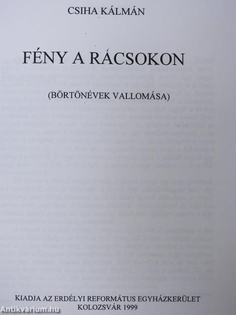 Fény a rácsokon (dedikált példány)
