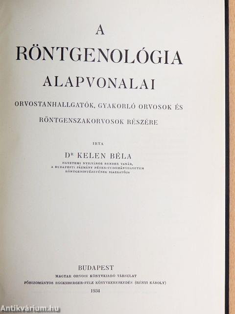 A röntgenológia alapvonalai