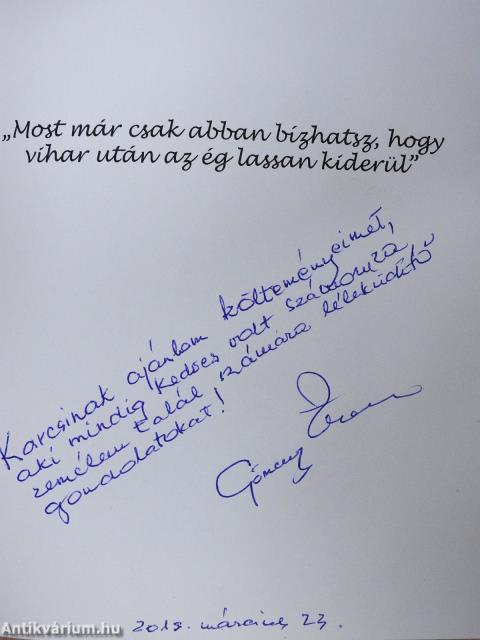 Érzelmek viharában (dedikált példány)