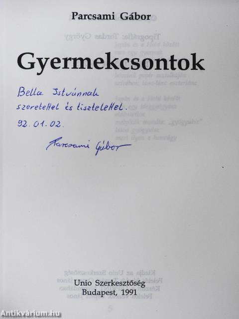 Gyermekcsontok (dedikált példány)