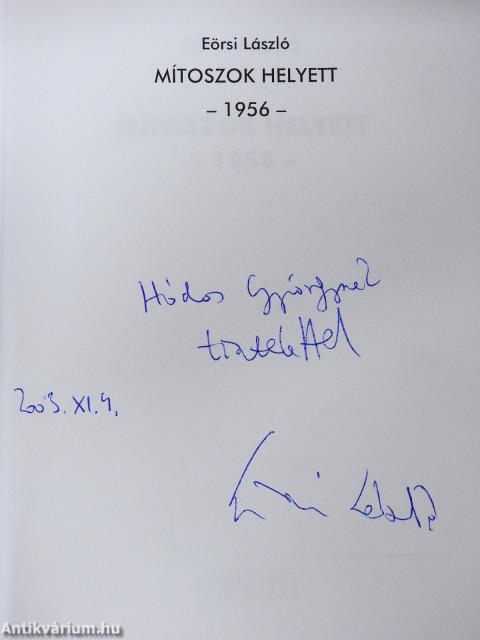 Mítoszok helyett (dedikált példány)