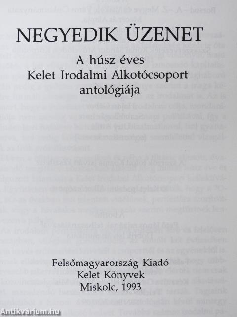 Negyedik üzenet (dedikált példány)