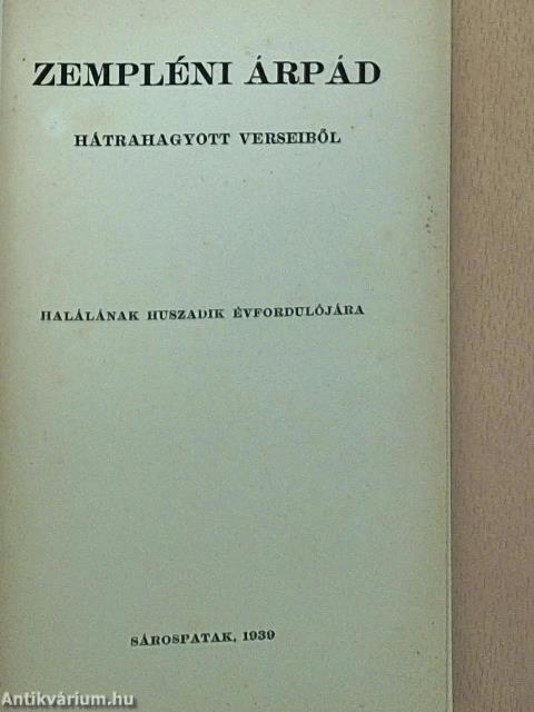 Zempléni Árpád hátrahagyott verseiből