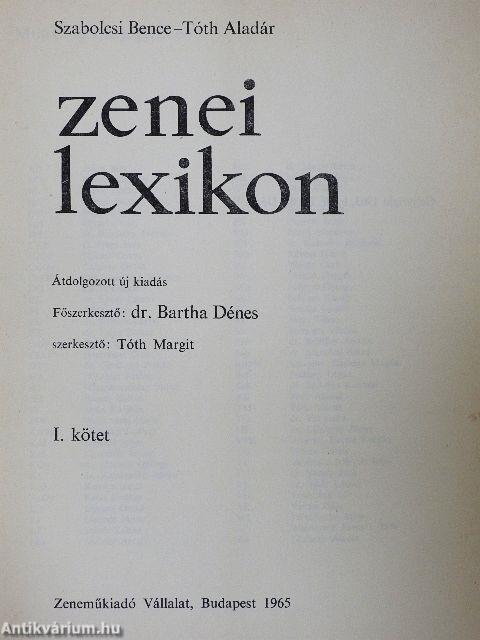 Zenei Lexikon 1-3.