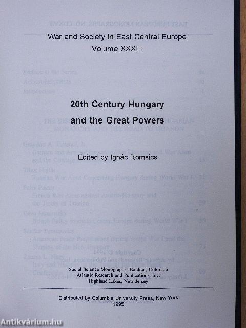 20th Century Hungary and the Great Powers