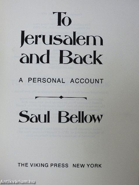 To Jerusalem and Back