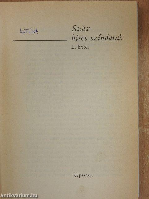 Száz híres színdarab II.