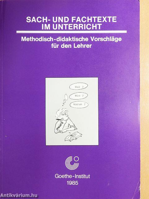Methodisch-didaktische Vorschläge für den Lehrer