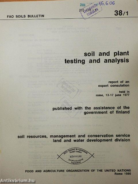 Soil and plant testing and analysis