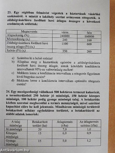 Statisztikai példatár II.