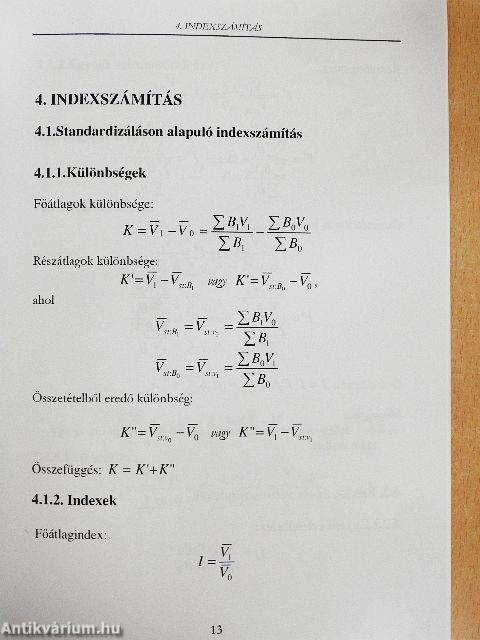 Statisztikai képletek és táblázatok