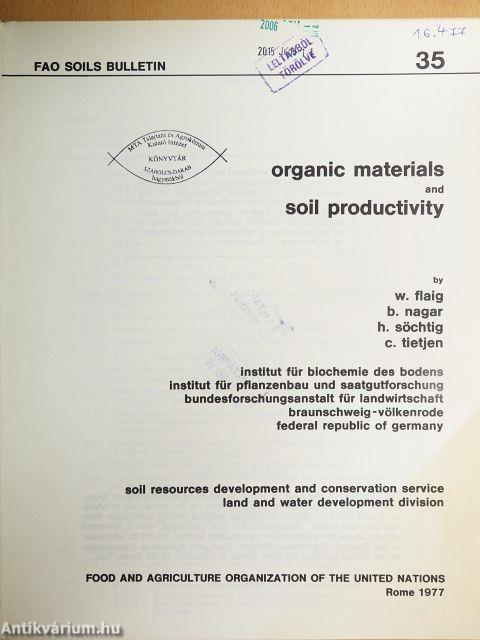 Organic materials and soil productivity