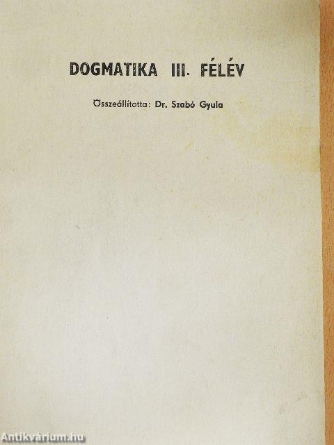 Dogmatika III. félév