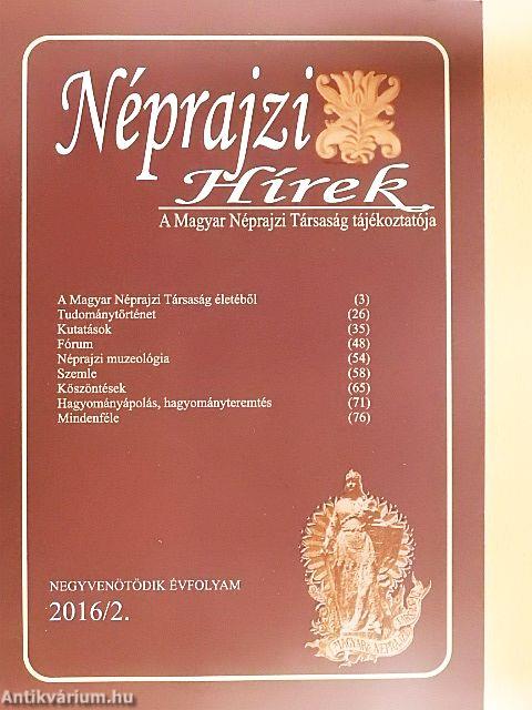 Néprajzi Hírek 2016/2.