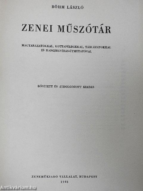 Zenei műszótár