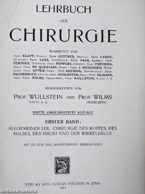 Lehrbuch der Chirurgie I.