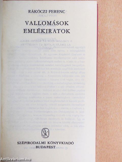 Vallomások, emlékiratok