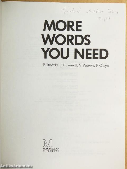 More Words You Need - Student's Book