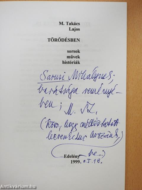 Törődésben (dedikált példány)