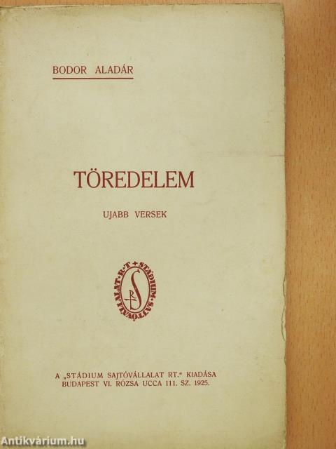 Töredelem (dedikált példány)