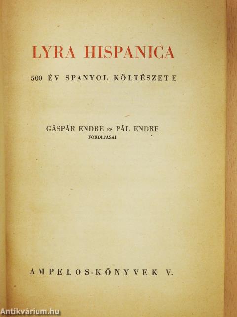 Lyra hispanica (dedikált példány)