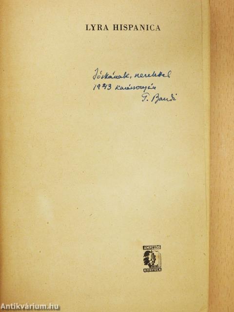 Lyra hispanica (dedikált példány)