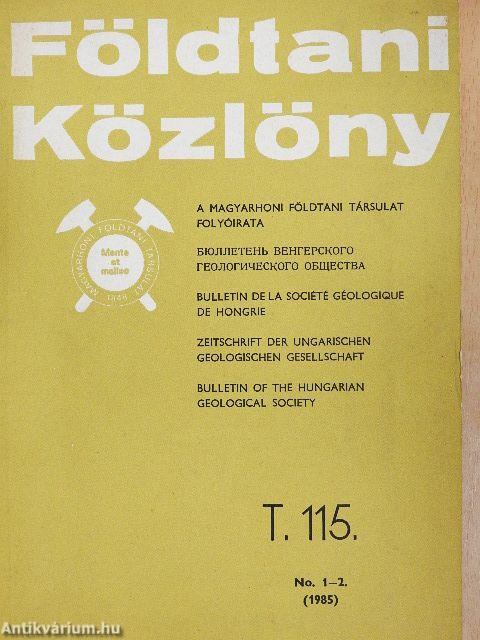 Földtani Közlöny 1985/1-2.
