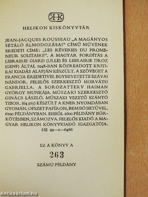 A magányos sétáló álmodozásai