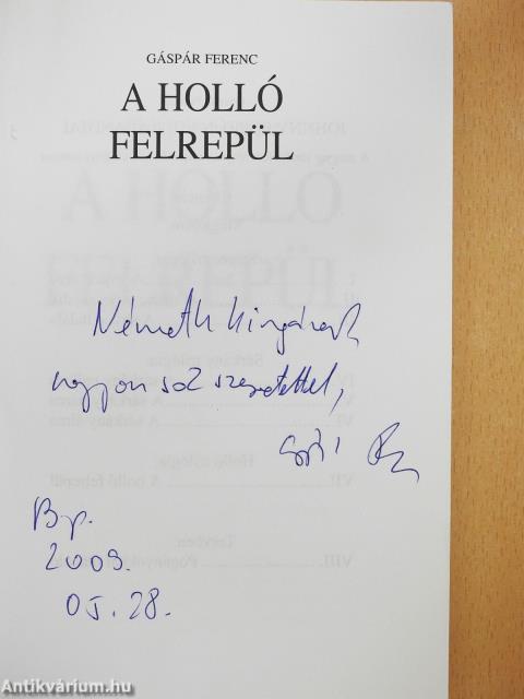 A holló felrepül (dedikált példány)
