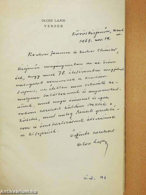 Versek (dedikált példány)