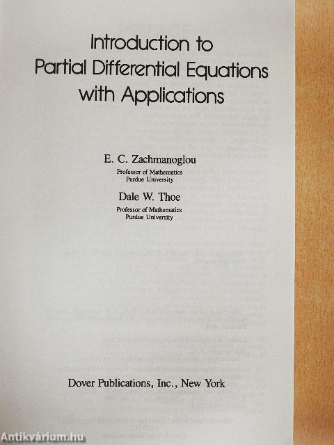 Introduction to Partial Differential Equations with Applications