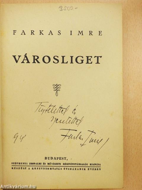 Városliget (dedikált példány)