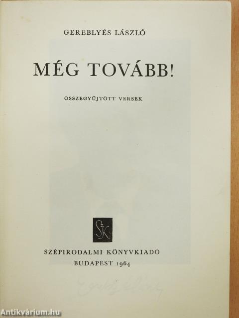 Még tovább! (dedikált példány)
