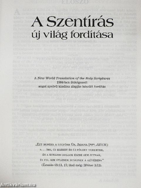 A Szentírás új világ fordítása