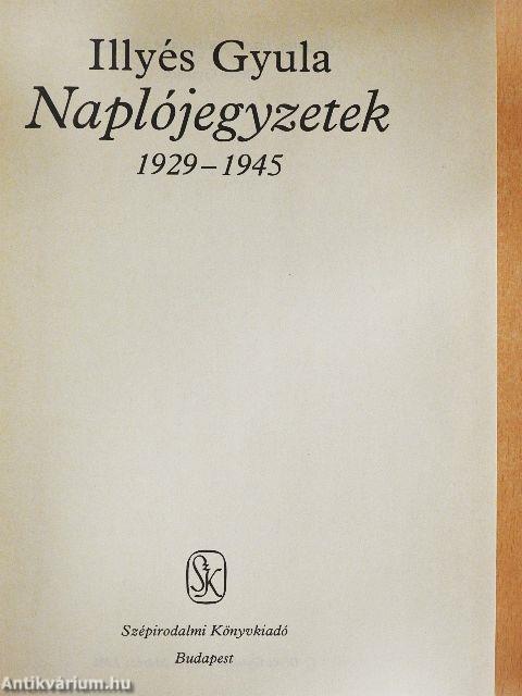 Naplójegyzetek 1929-1945