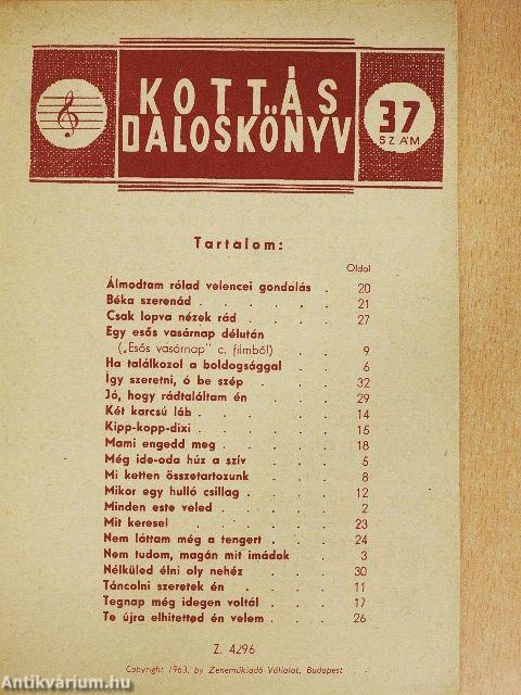 Kottás daloskönyv 37.