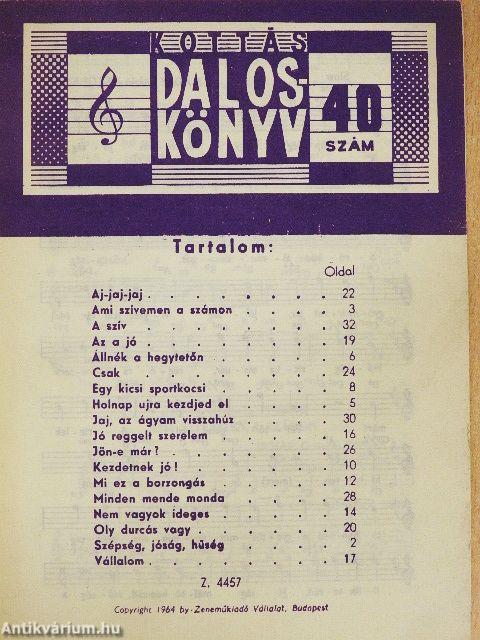 Kottás daloskönyv 40.